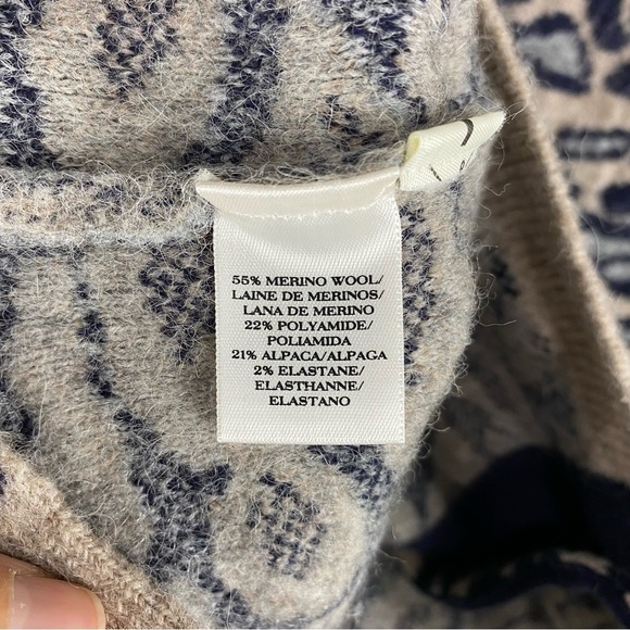 Ann Taylor Merino Wool Alpaca Leopard Print Blend Button Down Sweater Cardigan - Picture 4 of 6